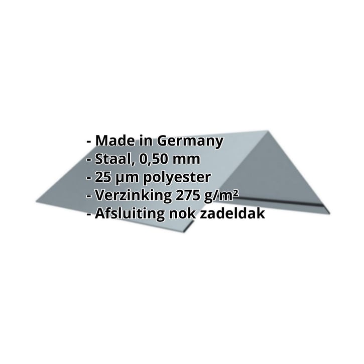 Nokstuk vlak | 145 x 145 x 2000 mm | 140° | Staal 0,50 mm | 25 µm Polyester | 7000 - Pelsgrijs #2