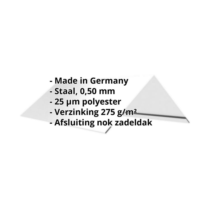 Nokstuk vlak | 145 x 145 x 2000 mm | 140° | Staal 0,50 mm | 25 µm Polyester | 7035 - Lichtgrijs #2