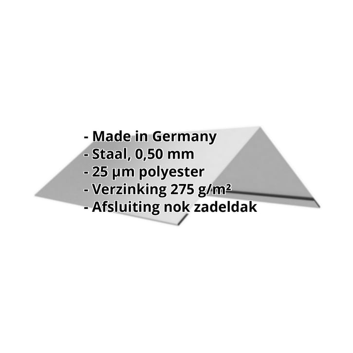 Nokstuk vlak | 145 x 145 x 2000 mm | 140° | Staal 0,50 mm | 25 µm Polyester | 9006 - Zilver-Metallic #2