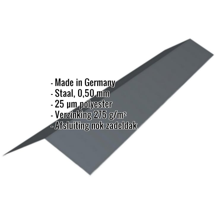 Nokstuk vlak | 180 x 180 x 2100 mm | 120° | Staal 0,50 mm | 25 µm Polyester | 7016 - Antracietgrijs #2