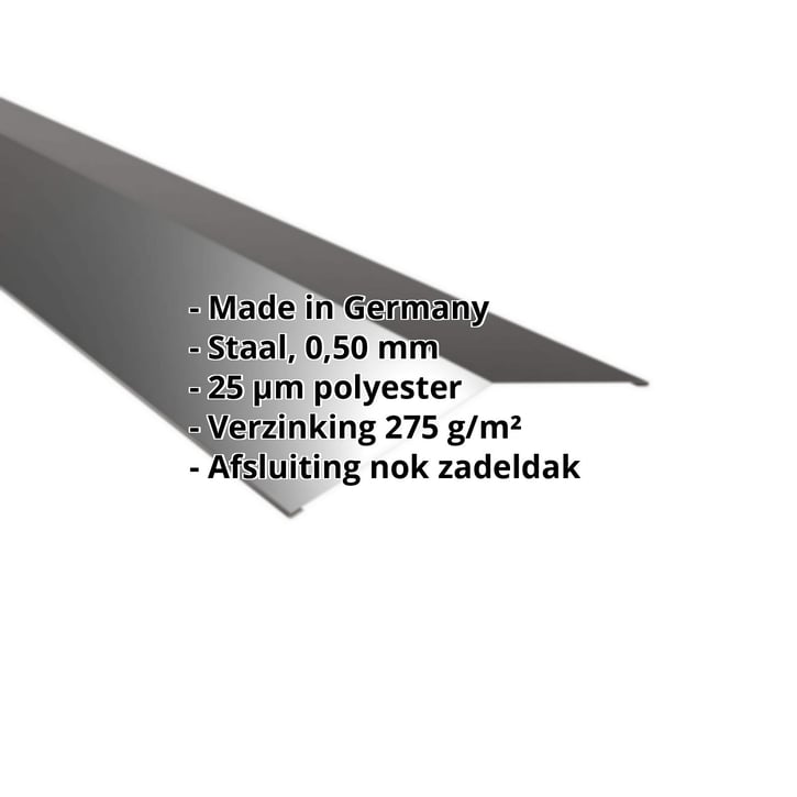 Nokstuk vlak | 198 x 198 mm | 150° | Staal 0,50 mm | 25 µm Polyester | 9005 - Gitzwart #2