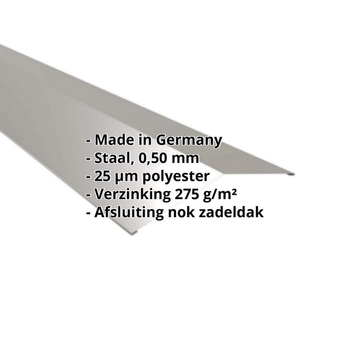 Nokstuk vlak | 198 x 198 mm | 150° | Staal 0,50 mm | 25 µm Polyester | 9007 - Grijs aluminiumkleurig #2