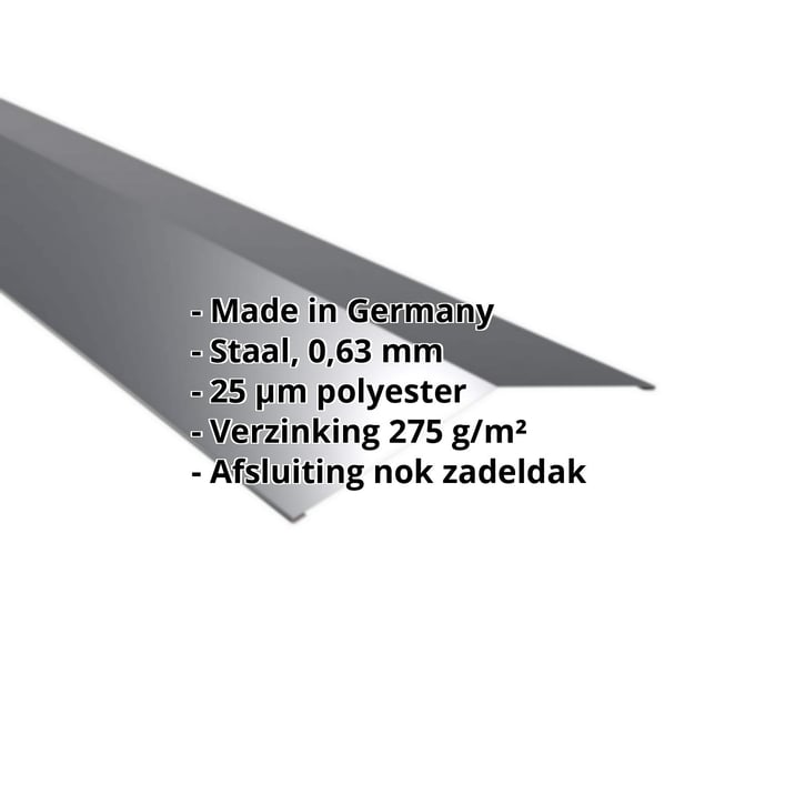 Nokstuk vlak | 198 x 198 mm | 150° | Staal 0,63 mm | 25 µm Polyester | 7016 - Antracietgrijs #2