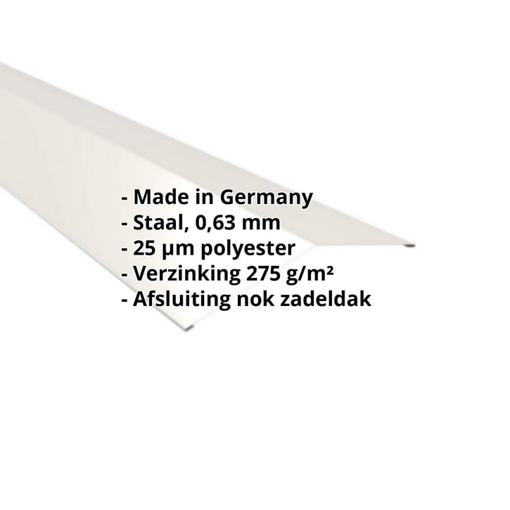 Nokstuk vlak | 198 x 198 mm | 150° | Staal 0,63 mm | 25 µm Polyester | 9010 - Zuiverwit #2