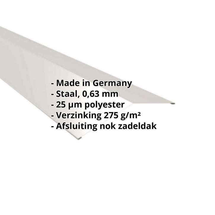 Nokstuk vlak | 198 x 198 mm | 150° | Staal 0,63 mm | 25 µm Polyester | 9002 - Grijswit #2