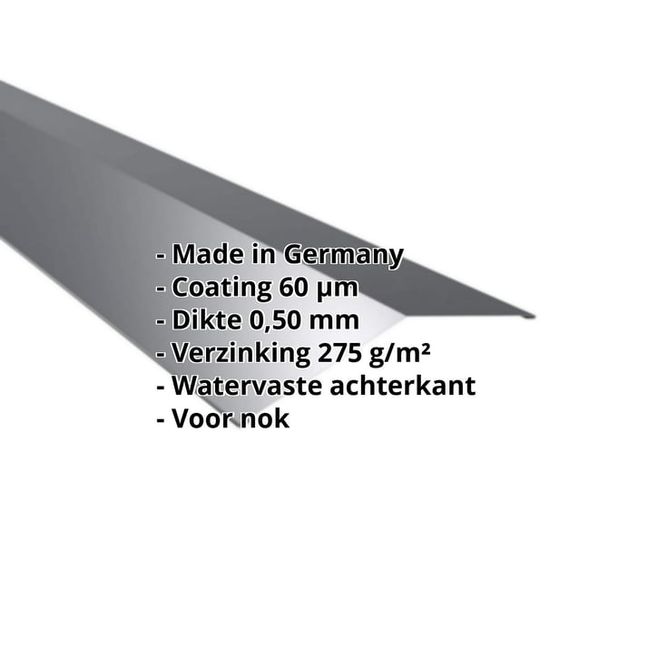 Nokstuk vlak | 198 x 198 mm | 150° | Staal 0,50 mm | 60 µm Puramid | 7016 - Antracietgrijs #2
