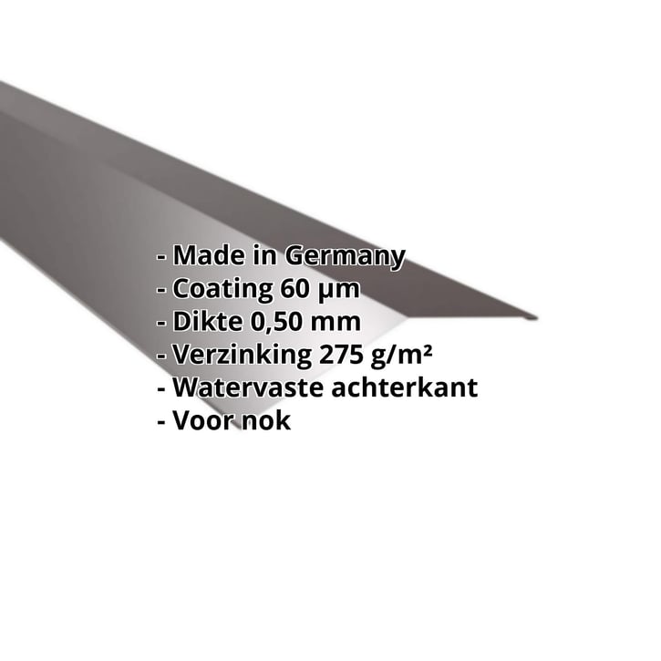 Nokstuk vlak | 198 x 198 mm | 150° | Staal 0,50 mm | 60 µm Puramid | 6017 - Chocoladebruin #2