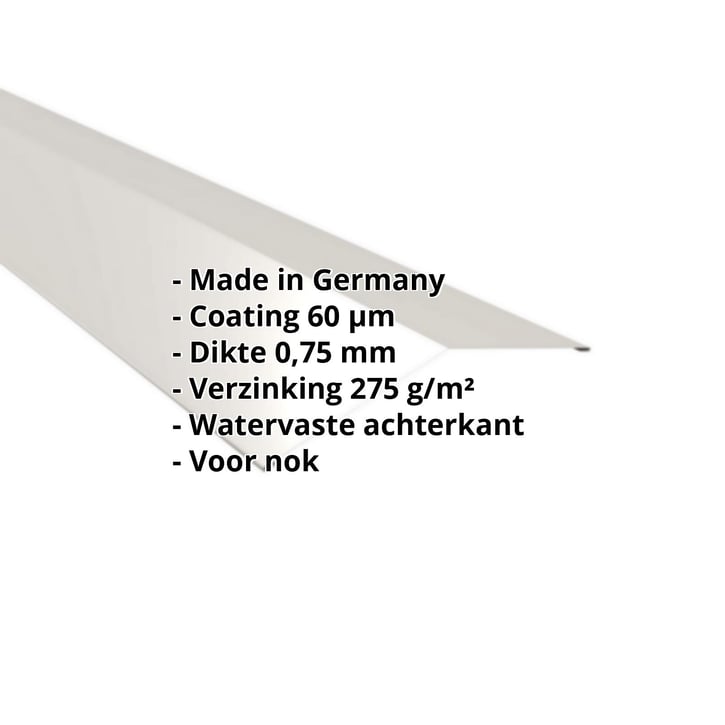Nokstuk vlak | 198 x 198 mm | 150° | Staal 0,75 mm | 60 µm Puramid | 9002 - Grijswit #2