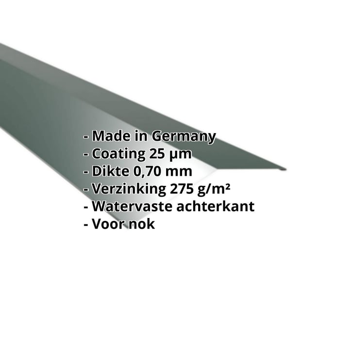 Nokstuk vlak | 198 x 198 mm | 150° | Aluminium 0,70 mm | 25 µm Polyester | 6005 - Mosgroen #2