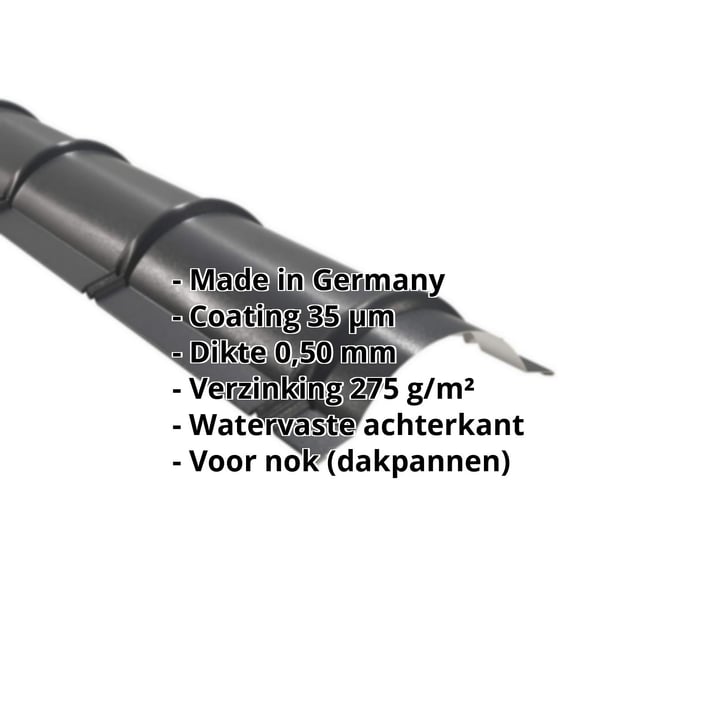 Ronde nok | 1,86 m | Staal 0,50 mm | 35 µm Mattpolyester | 23 - Donkergrijs #2