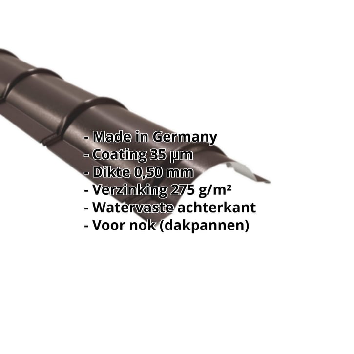Ronde nok | 1,86 m | Staal 0,50 mm | 35 µm Mattpolyester | 32 - Donkerbruin #2