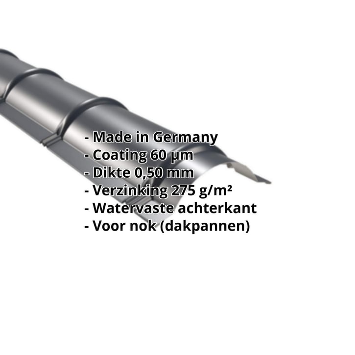 Ronde nok | 1,86 m | Staal 0,50 mm | 60 µm Puramid | 7016 - Antracietgrijs #2