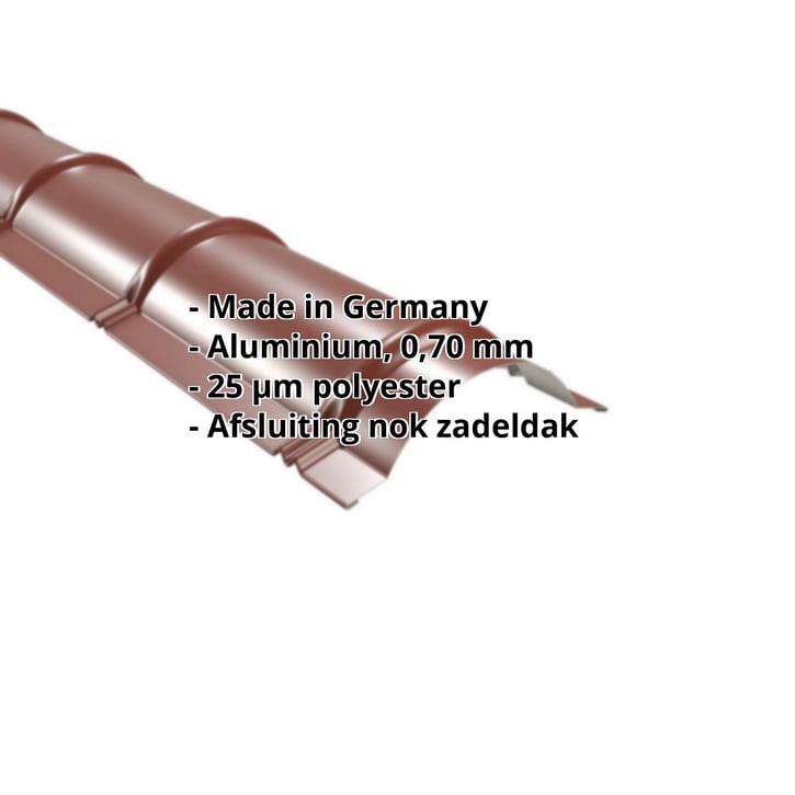 Ronde nok | 1,86 m | Aluminium 0,70 mm | 25 µm Polyester | 8012 - Roodbruin #2
