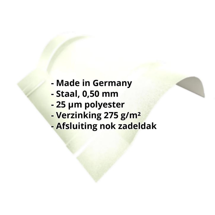 Ronde nok groot | 1,960 m | Staal 0,50 mm | 25 µm Polyester | 9002 - Grijswit #2