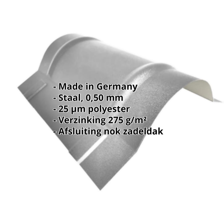 Ronde nok groot | 1,960 m | Staal 0,50 mm | 25 µm Polyester | 9007 - Grijs aluminiumkleurig #2