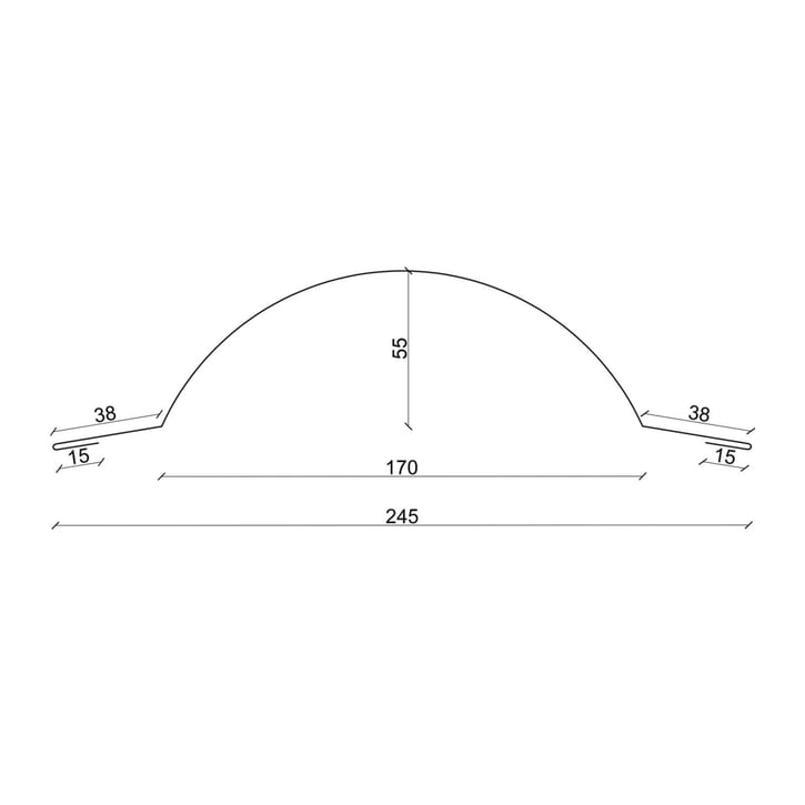 Ronde nok klein | 1,965 m | Staal 0,50 mm | 50 µm PURLAK® | 028 - Kersrood #3