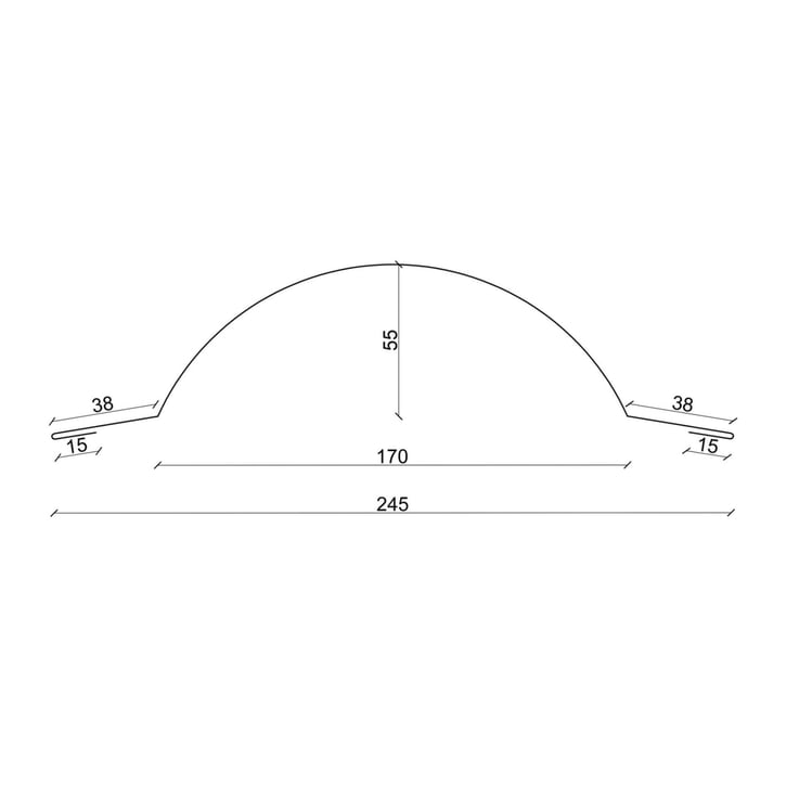 Ronde nok klein | 1,965 m | Staal 0,50 mm | 25 µm Polyester | 6020 - Chroomoxydegroen #3
