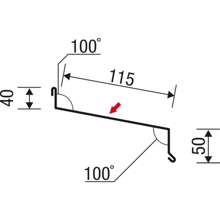 Vensterbank | 5 cm x 11,5 cm x 4 cm x 2,00 m | Staal 0,75 mm | 25 µm Polyester | 1015 - Licht ivoorkleurig #5