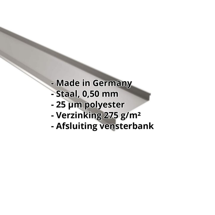 Vensterbank | 50 x 115 x 40 x 2000 mm | Staal 0,50 mm | 25 µm Polyester | 9007 - Grijs aluminiumkleurig #2