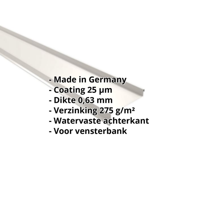 Vensterbank | 50 x 115 x 40 x 2000 mm | Staal 0,63 mm | 25 µm Polyester | 9010 - Zuiverwit #2