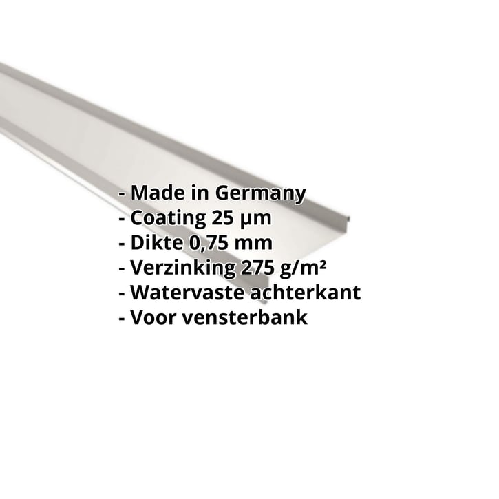 Vensterbank | 50 x 115 x 40 x 2000 mm | Staal 0,75 mm | 25 µm Polyester | 9002 - Grijswit #2