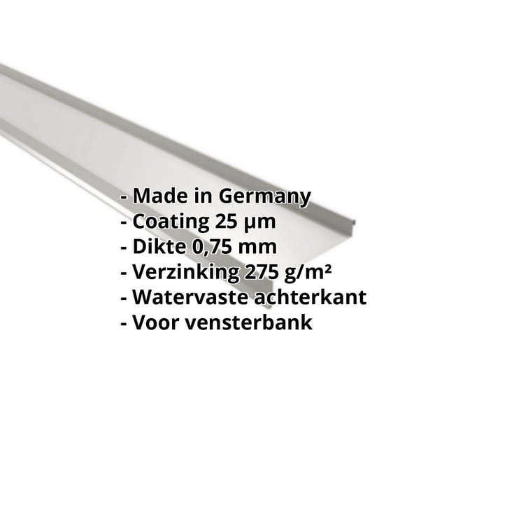 Vensterbank | 50 x 115 x 40 x 2000 mm | Staal 0,75 mm | 25 µm Polyester | 9006 - Zilver-Metallic #2