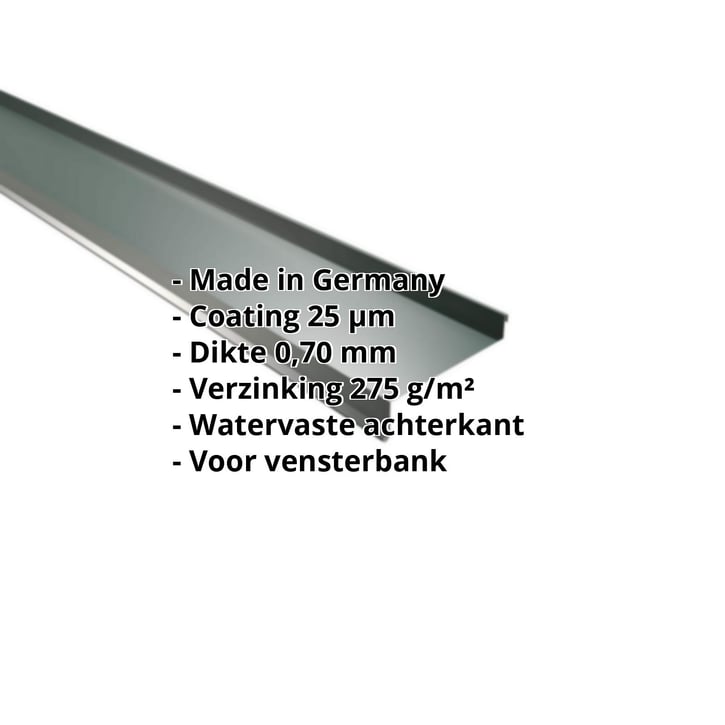 Vensterbank | 50 x 115 x 40 x 2000 mm | Aluminium 0,70 mm | 25 µm Polyester | 6005 - Mosgroen #2