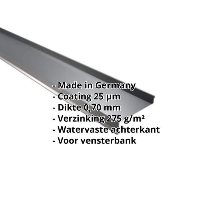 Vensterbank | 50 x 115 x 40 x 2000 mm | Aluminium 0,70 mm | 25 µm Polyester | 7016 - Antracietgrijs #2
