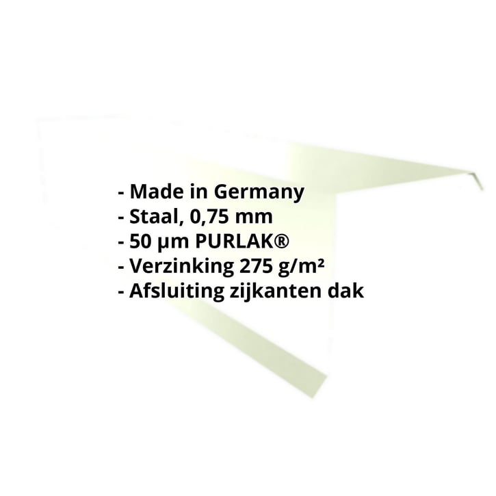 Windveer | 110 x 100 x 2000 mm | Staal 0,75 mm | 50 µm PURLAK® | 9002 - Grijswit #2