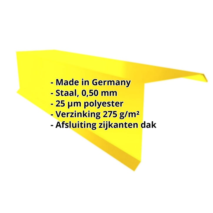 Windveer | 110 x 100 x 2000 mm | Staal 0,50 mm | 25 µm Polyester | 1021 - Koolzaadgeel #2