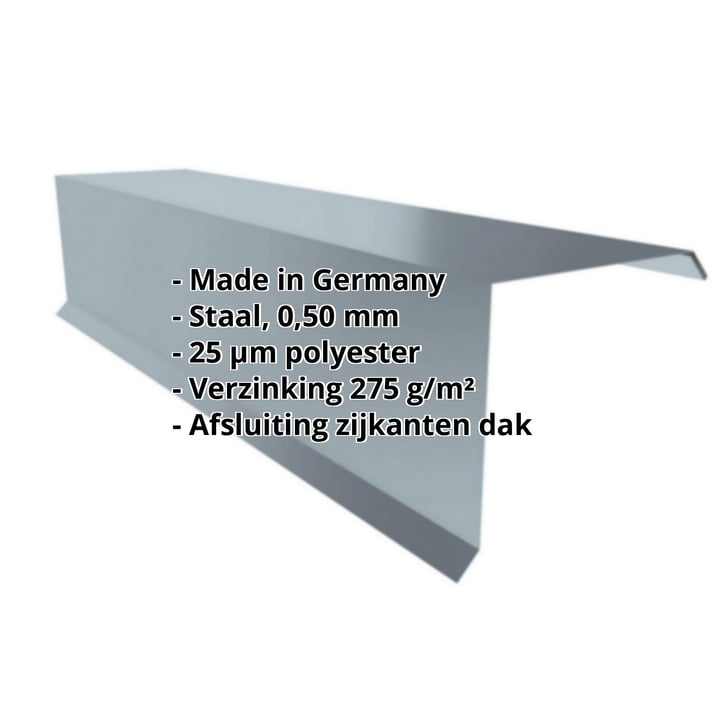 Windveer | 110 x 100 x 2000 mm | Staal 0,50 mm | 25 µm Polyester | 7000 - Pelsgrijs #2
