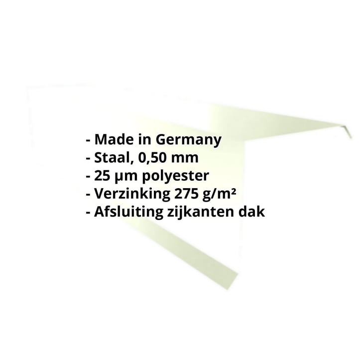 Windveer | 110 x 100 x 2000 mm | Staal 0,50 mm | 25 µm Polyester | 9002 - Grijswit #2
