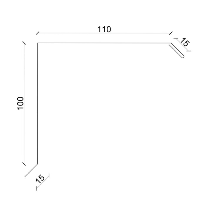 Windveer | 110 x 100 x 2000 mm | Staal 0,50 mm | 25 µm Polyester | 9006 - Zilver-Metallic #3