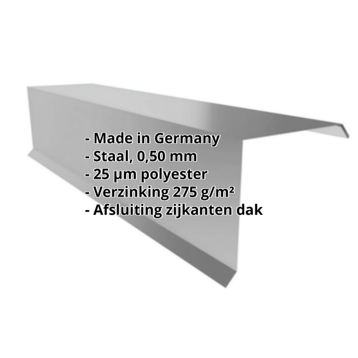 Windveer | 110 x 100 x 2000 mm | Staal 0,50 mm | 25 µm Polyester | 9007 - Grijs aluminiumkleurig #2