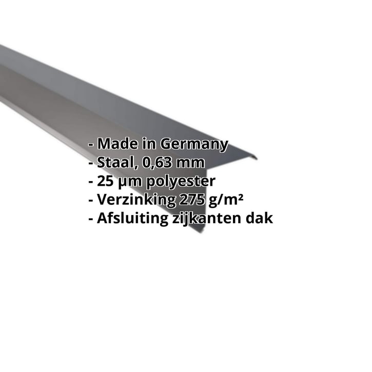 Windveer | 115 x 115 mm | Staal 0,63 mm | 25 µm Polyester | 7016 - Antracietgrijs #2