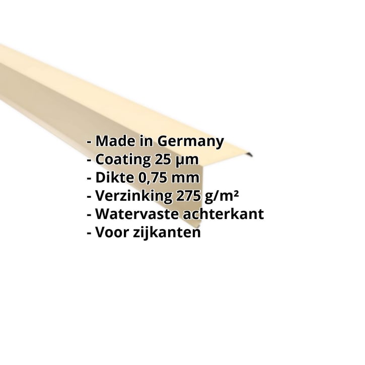 Windveer | 115 x 115 mm | Staal 0,75 mm | 25 µm Polyester | 1015 - Licht ivoorkleurig #2