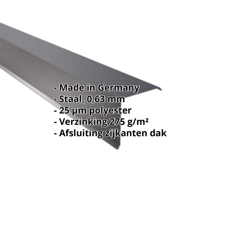 Windveer | 150 x 150 mm | Staal 0,63 mm | 25 µm Polyester | 7016 - Antracietgrijs #2