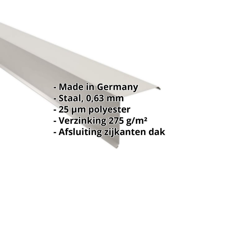 Windveer | 150 x 150 mm | Staal 0,63 mm | 25 µm Polyester | 9002 - Grijswit #2