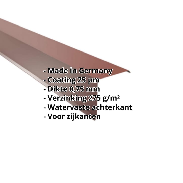 Windveer | 150 x 150 mm | Staal 0,75 mm | 25 µm Polyester | 8012 - Roodbruin #2