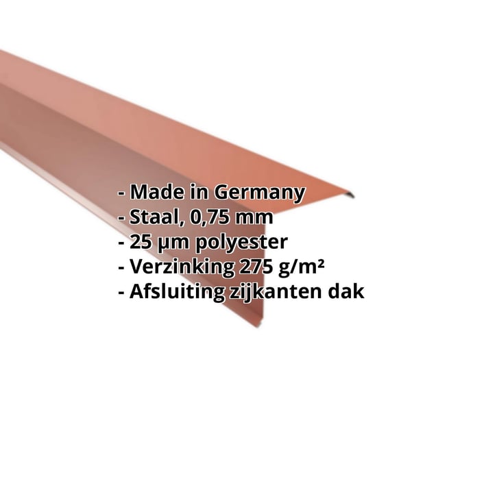 Windveer | 150 x 150 mm | Staal 0,75 mm | 25 µm Polyester | 8004 - Koperbruin #2