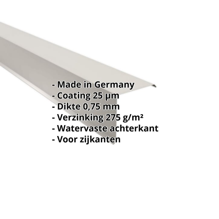 Windveer | 150 x 150 mm | Staal 0,75 mm | 25 µm Polyester | 9002 - Grijswit #2