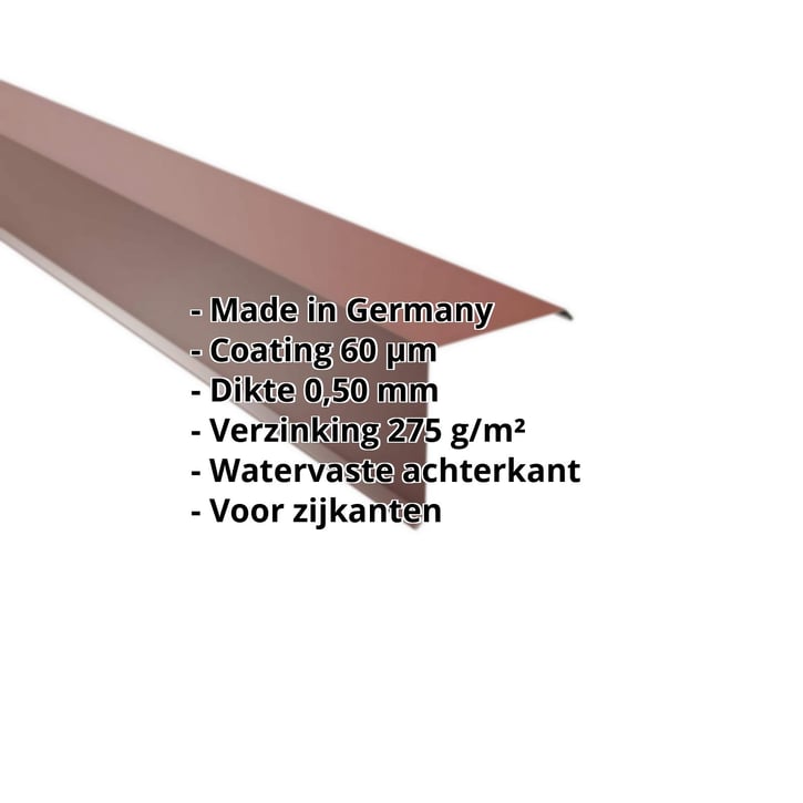 Windveer | 150 x 150 mm | Staal 0,50 mm | 60 µm Puramid | 6012 - Roodbruin #2