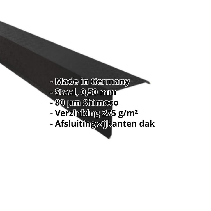 Windveer | 150 x 150 mm | Staal 0,50 mm | 80 µm Shimoco | 9005 - Gitzwart #2