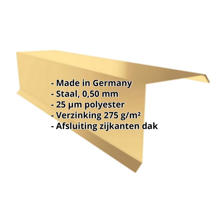 Windveer | 150 x 150 x 2000 mm | Staal 0,50 mm | 25 µm Polyester | 1002 - Zandgeel #2