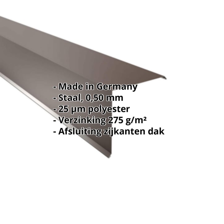 Windveer | 200 x 200 mm | Staal 0,50 mm | 25 µm Polyester | 8014 - Sepiabruin #2