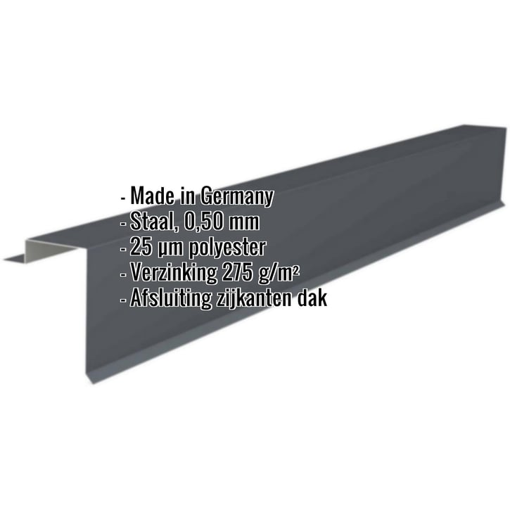 Windveer | 45 x 90 x 215 x 2100 mm | Staal 0,50 mm | 25 µm Polyester | 7016 - Antracietgrijs #2