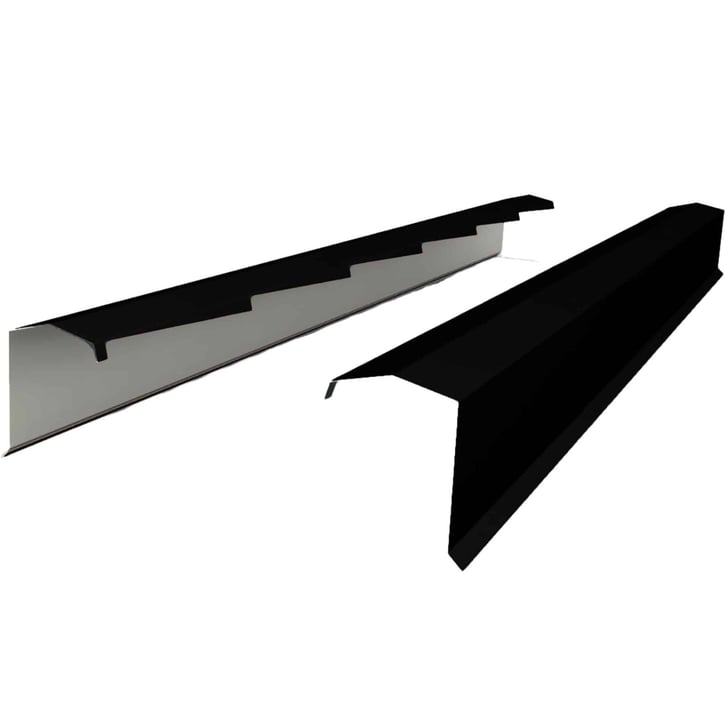 Windveer | 60 x 60 x 140 x 2120 mm | Staal 0,50 mm | 40 µm Grandemat | 9005 - Gitzwart | Links #3