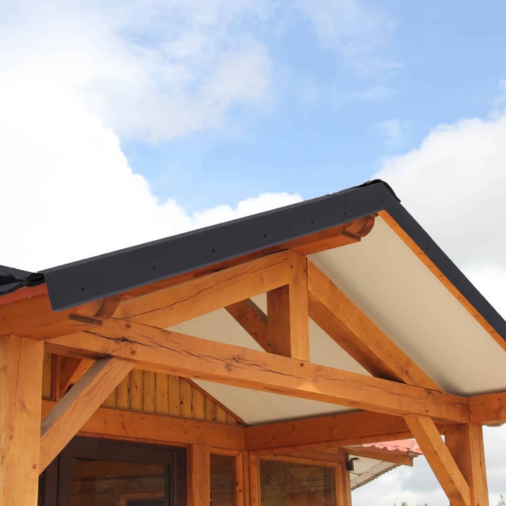 Windveer | 60 x 60 x 140 x 2120 mm | Staal 0,50 mm | 40 µm Grandemat | 9005 - Gitzwart | Links #6