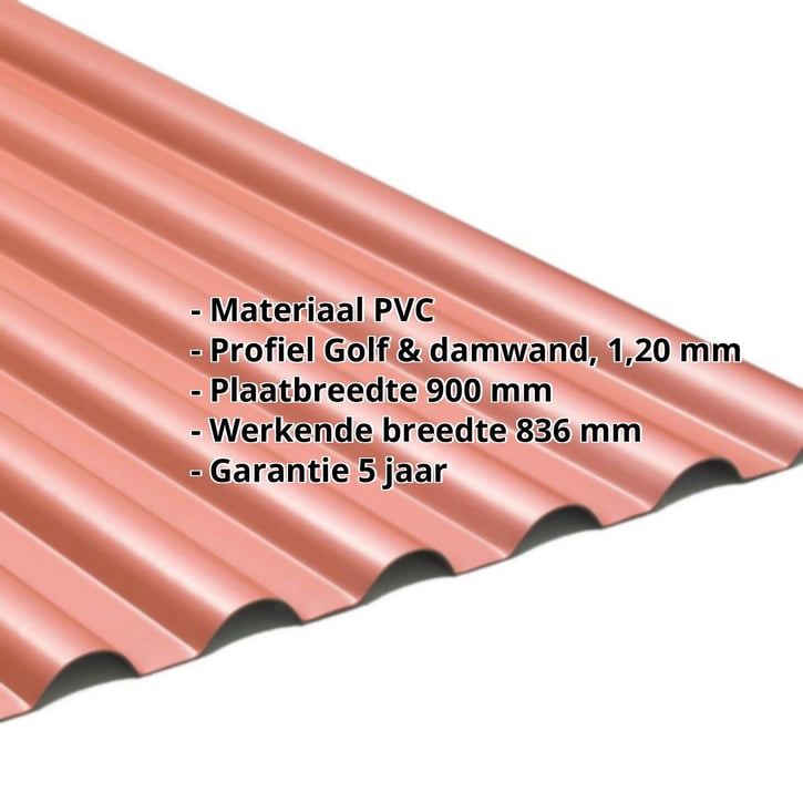 PVC profielplaat SINTRA | 77/18 | 1,20 mm | Rood metallic | 2000 mm #2