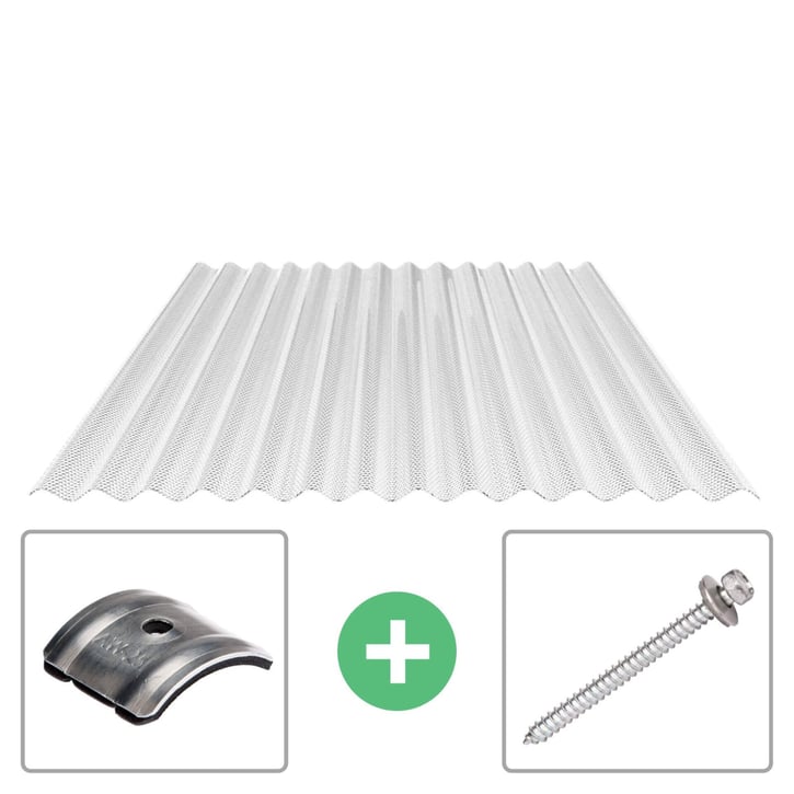 Acrylaat golfplaat | 76/18 | Voordeelpakket | 3,00 mm | Helder | Honingraatstructuur | Breedte 3,01 m | Lengte 2,00 m #1